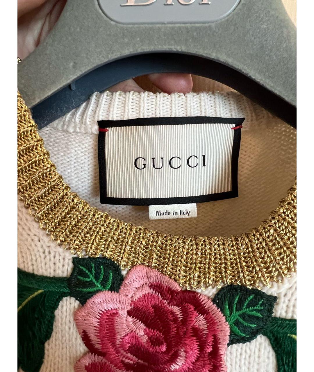 GUCCI Бежевый шерстяной джемпер / свитер, фото 4