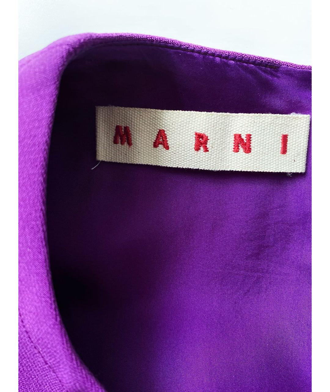 MARNI Фиолетовое бархатное коктейльное платье, фото 3