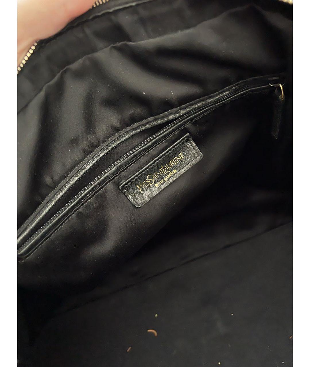 SAINT LAURENT Черная сумка с короткими ручками из лакированной кожи, фото 4