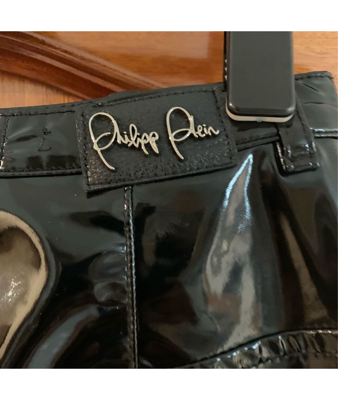 PHILIPP PLEIN Черные полиэстеровые брюки узкие, фото 5