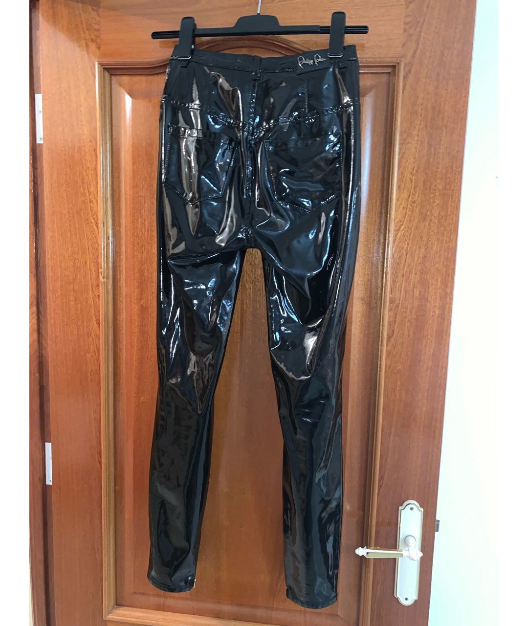PHILIPP PLEIN Черные полиэстеровые брюки узкие, фото 2