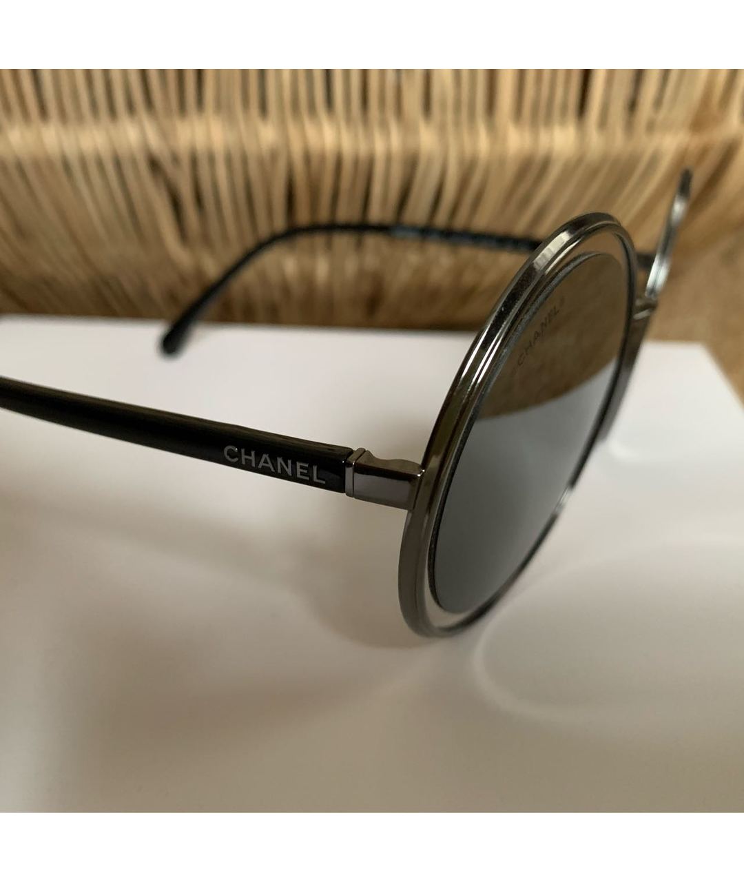 CHANEL PRE-OWNED Серебряные солнцезащитные очки, фото 3
