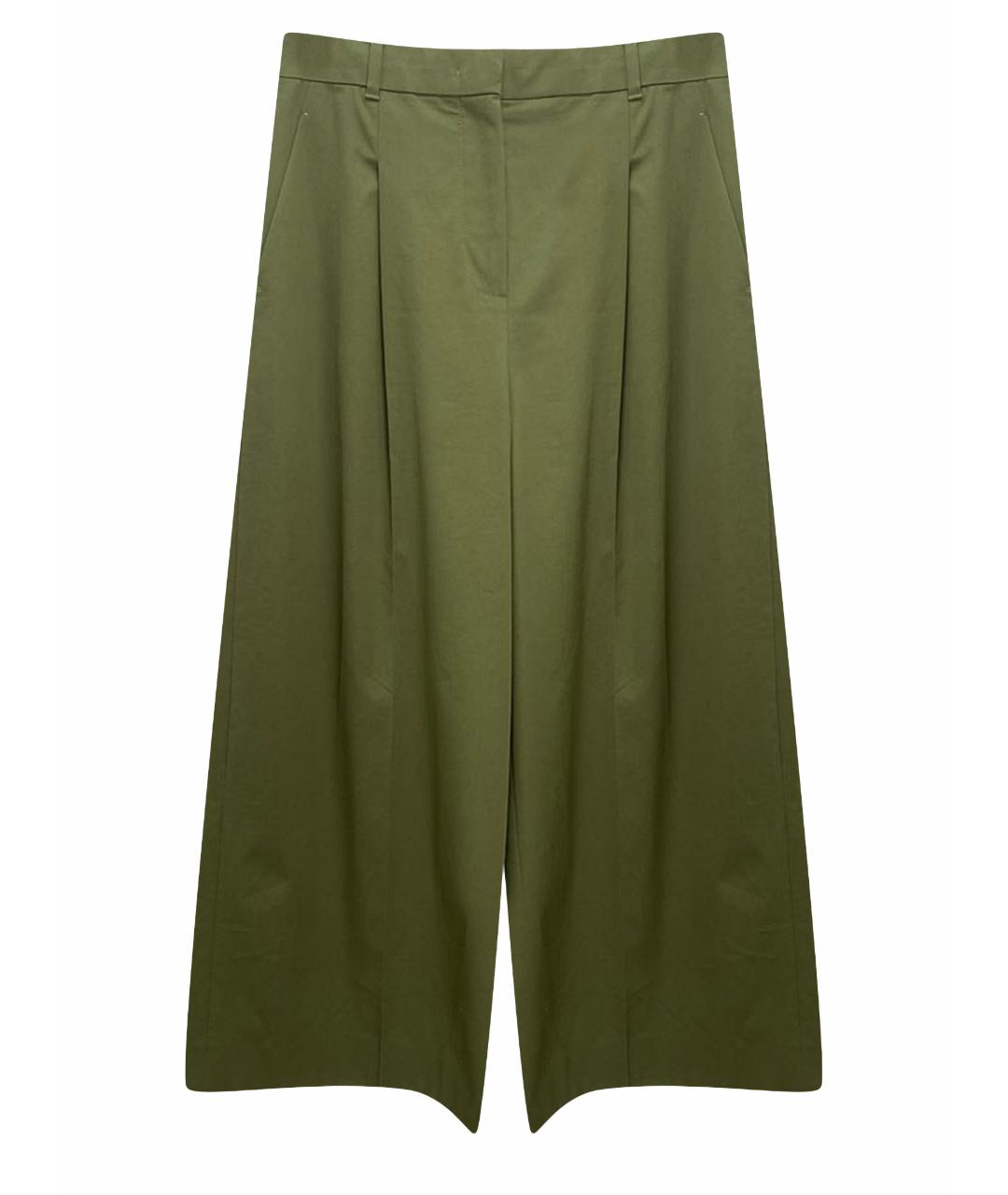 MAX MARA STUDIO Зеленые хлопковые брюки широкие, фото 1