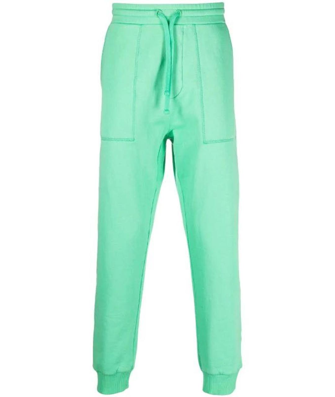 NANUSHKA Зеленые хлопковые брюки узкие, фото 1