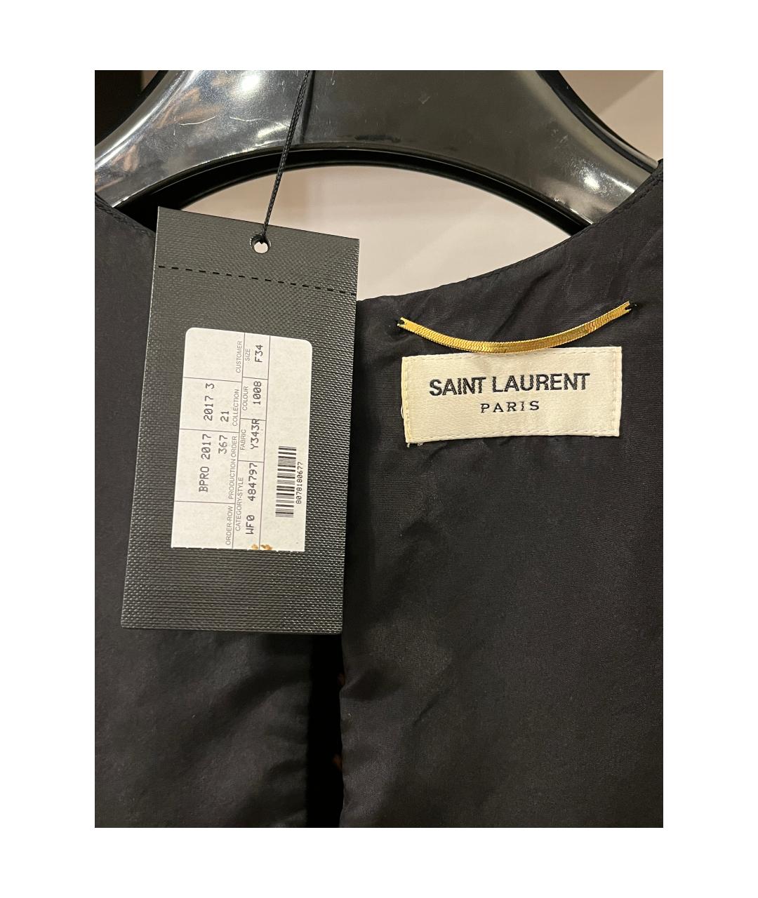 SAINT LAURENT Черное шелковое коктейльное платье, фото 5