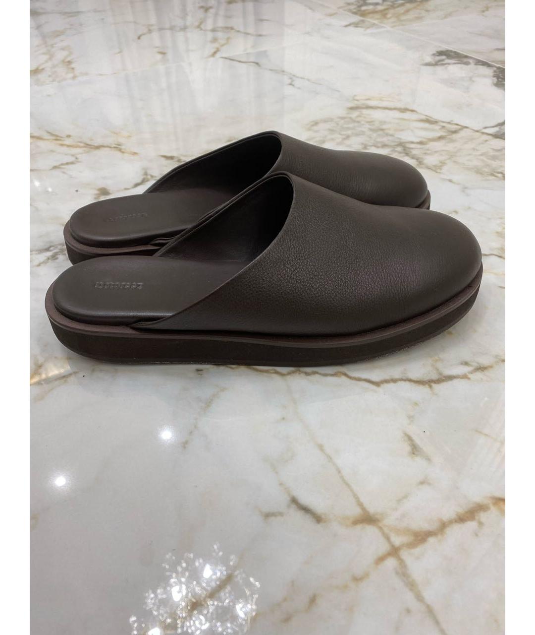 12 STOREEZ Коричневые кожаные мюли, фото 6