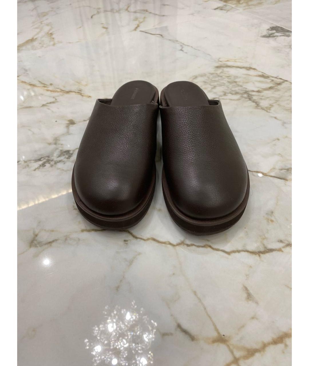 12 STOREEZ Коричневые кожаные мюли, фото 2