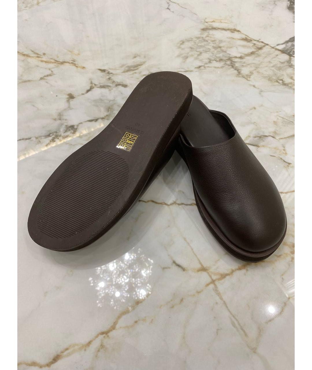 12 STOREEZ Коричневые кожаные мюли, фото 5