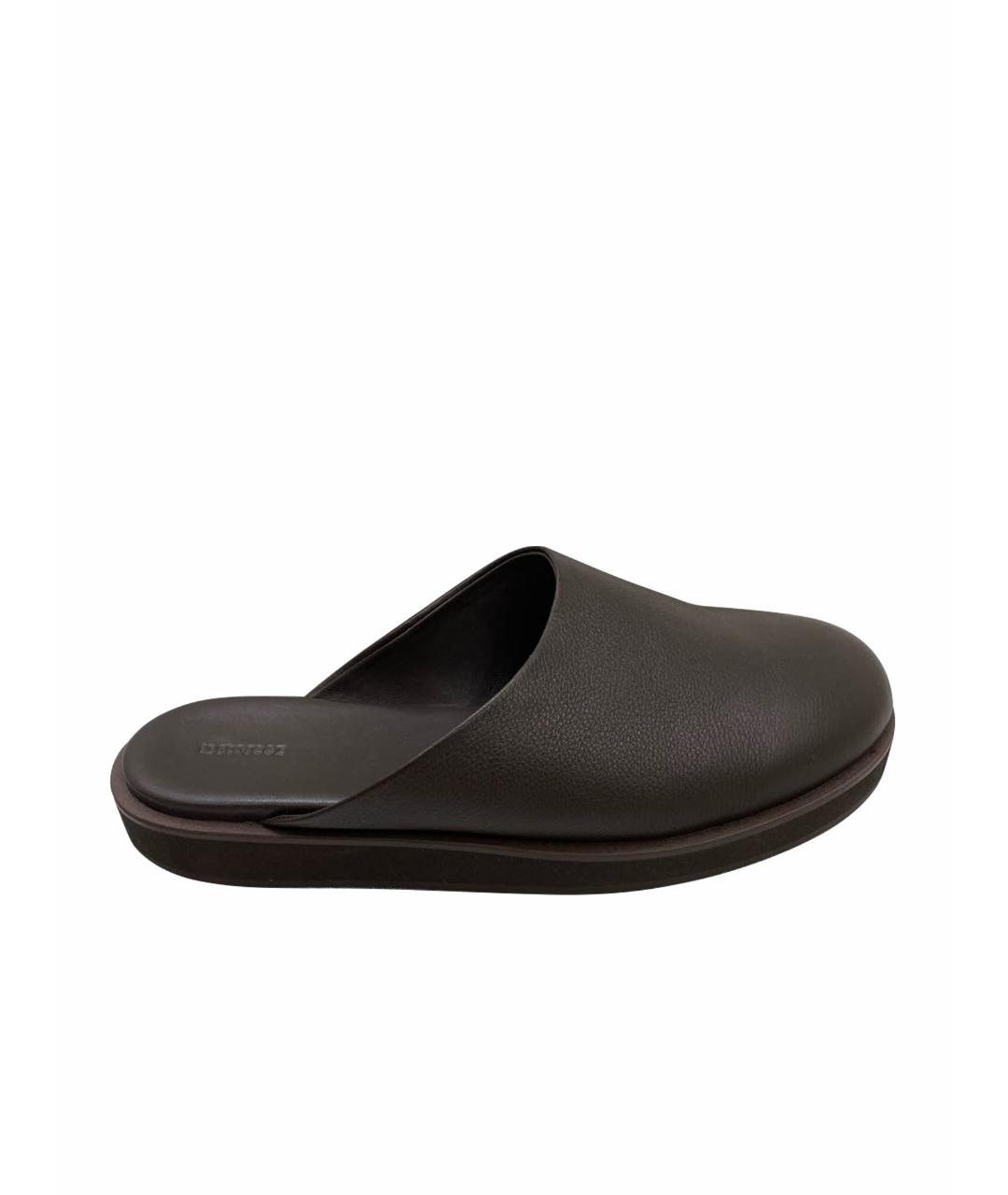 12 STOREEZ Коричневые кожаные мюли, фото 1