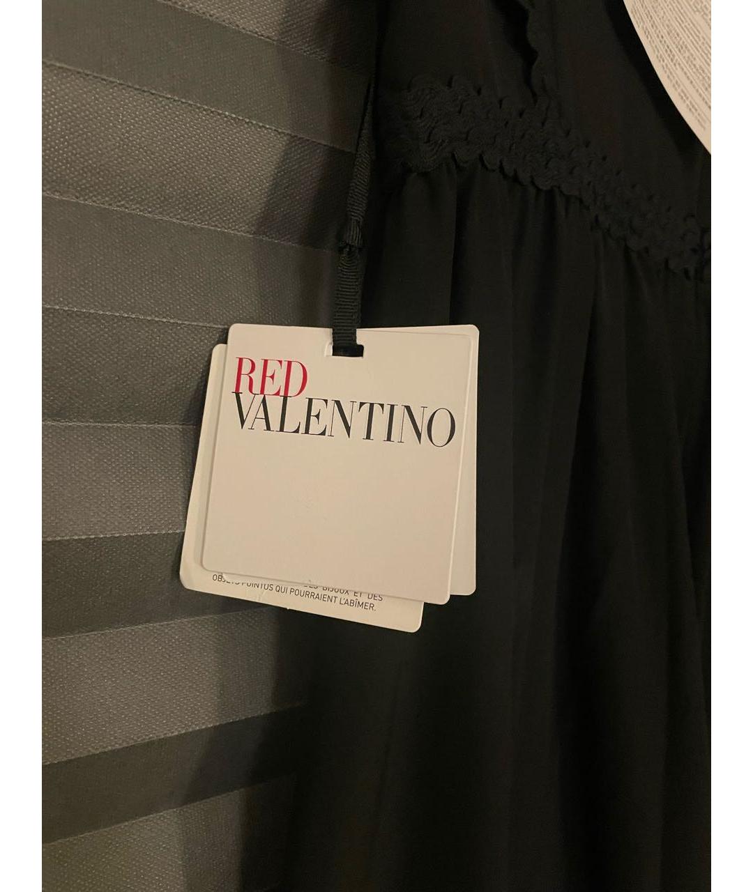RED VALENTINO Черное шелковое коктейльное платье, фото 6