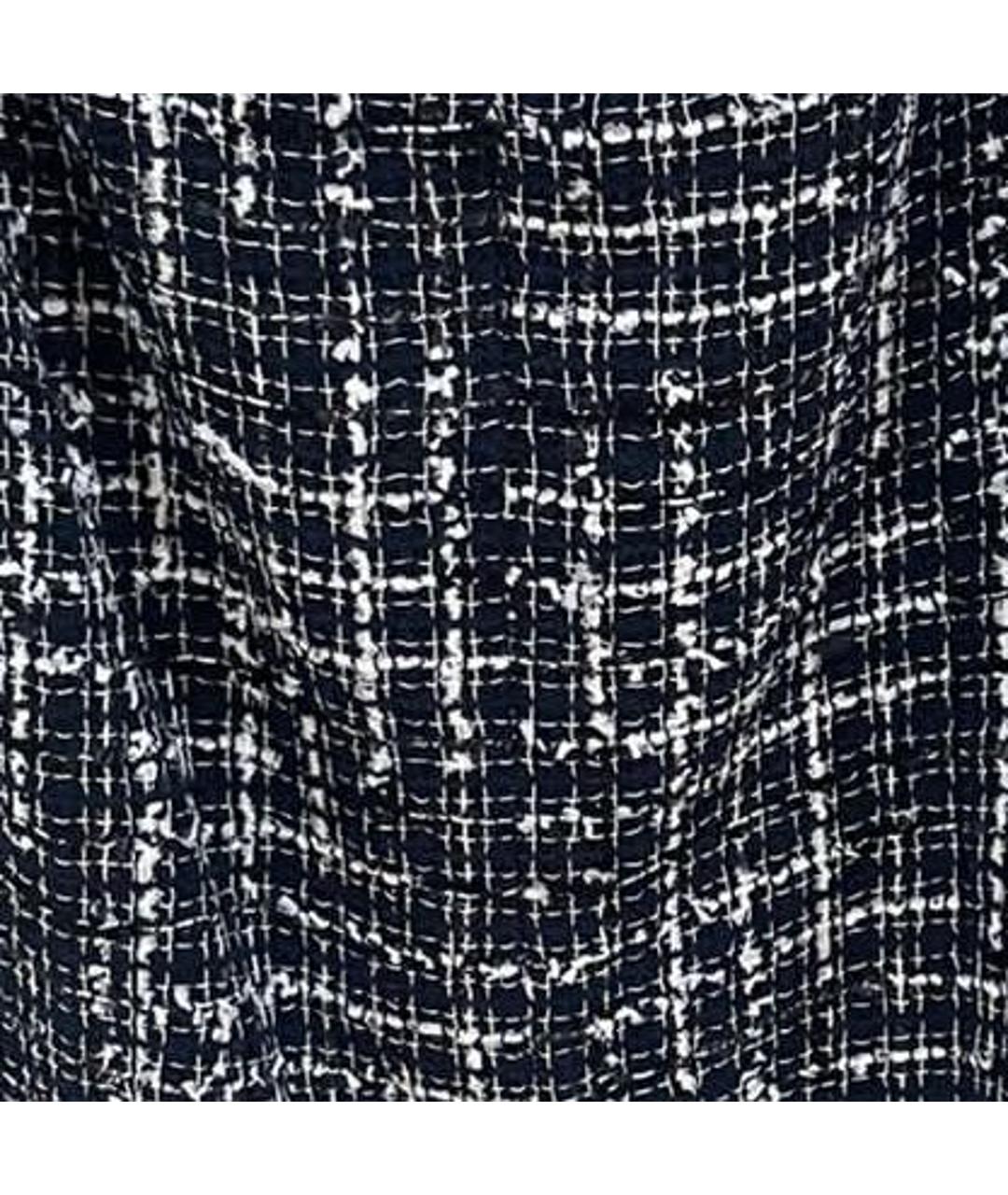 CHANEL PRE-OWNED Темно-синий твидовый костюм с юбками, фото 4