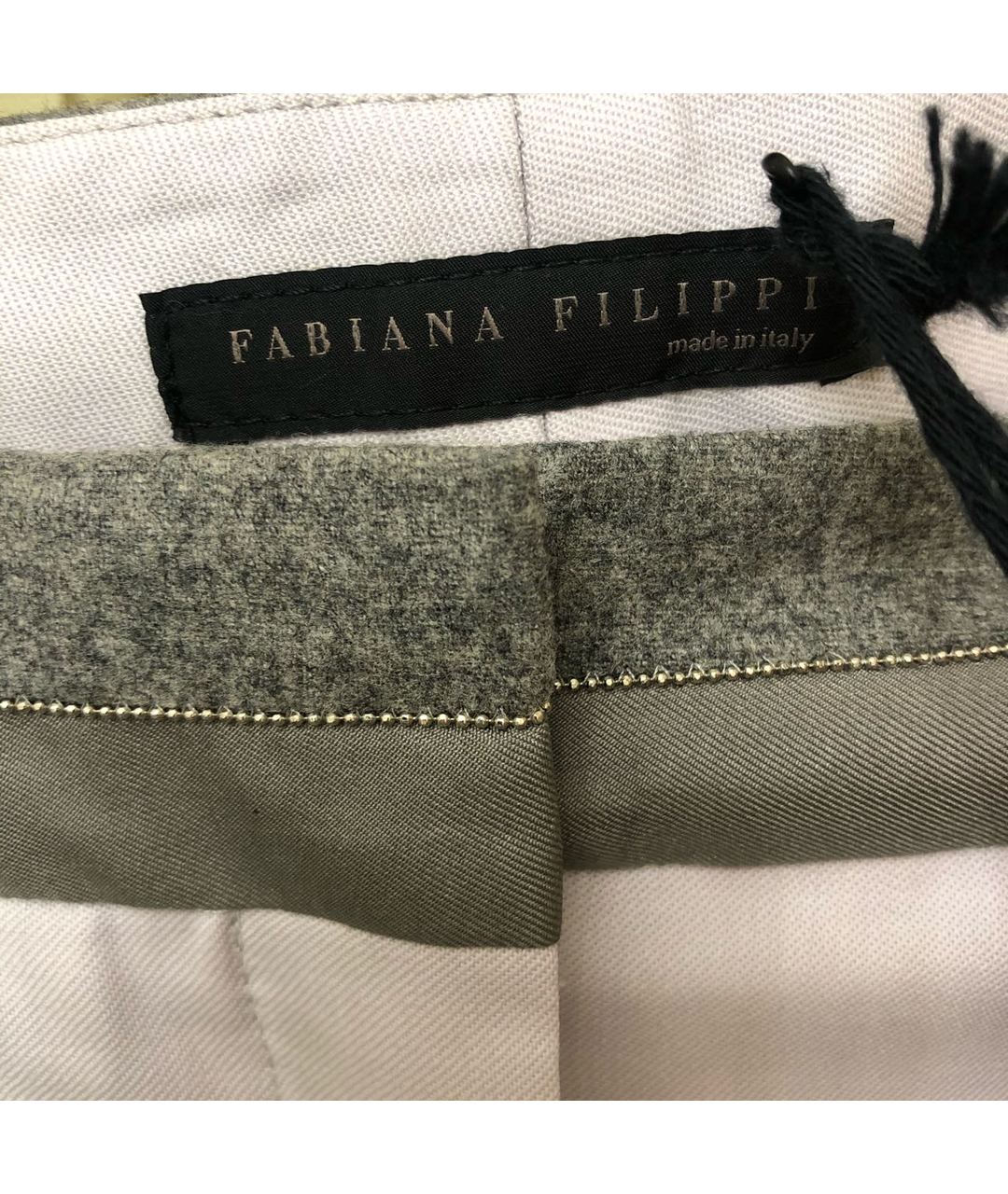 FABIANA FILIPPI Серые шерстяные прямые брюки, фото 7
