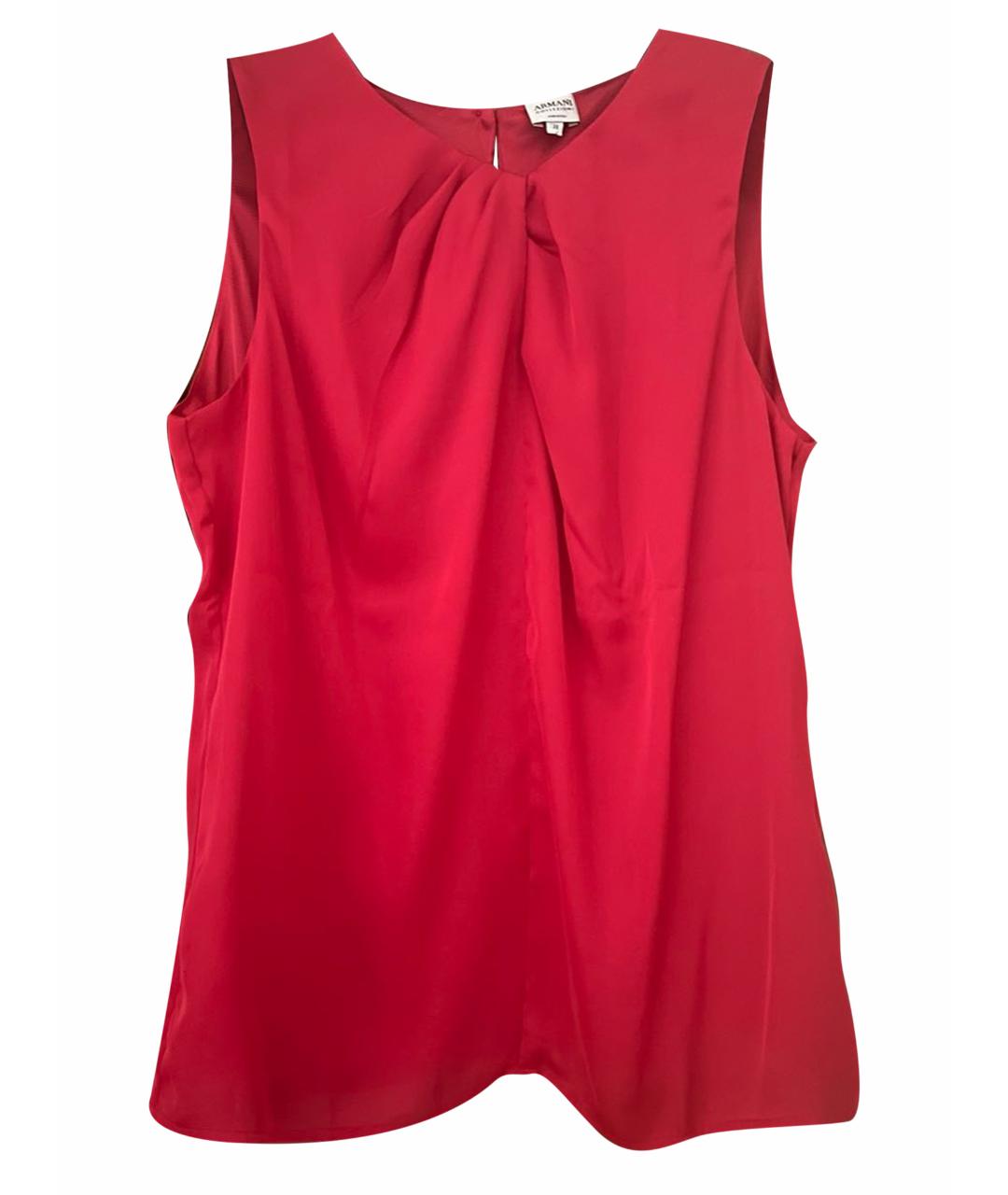 ARMANI COLLEZIONI Красная шелковая блузы, фото 1