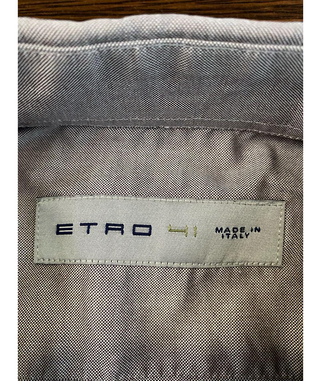 ETRO Серая хлопковая кэжуал рубашка, фото 2