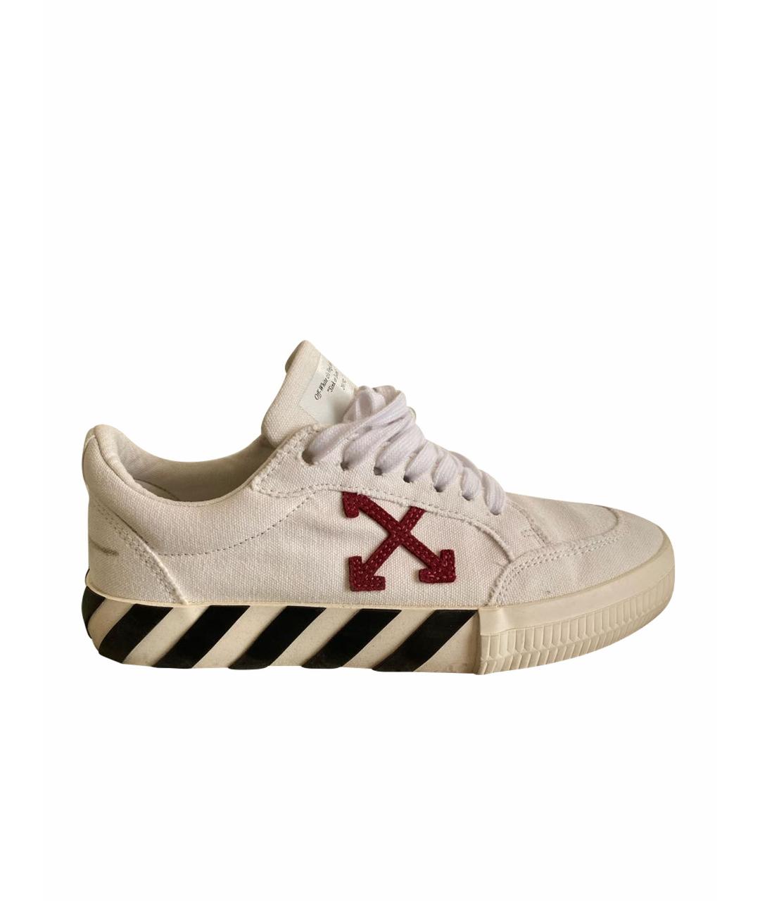 OFF-WHITE Белые текстильные кеды, фото 1