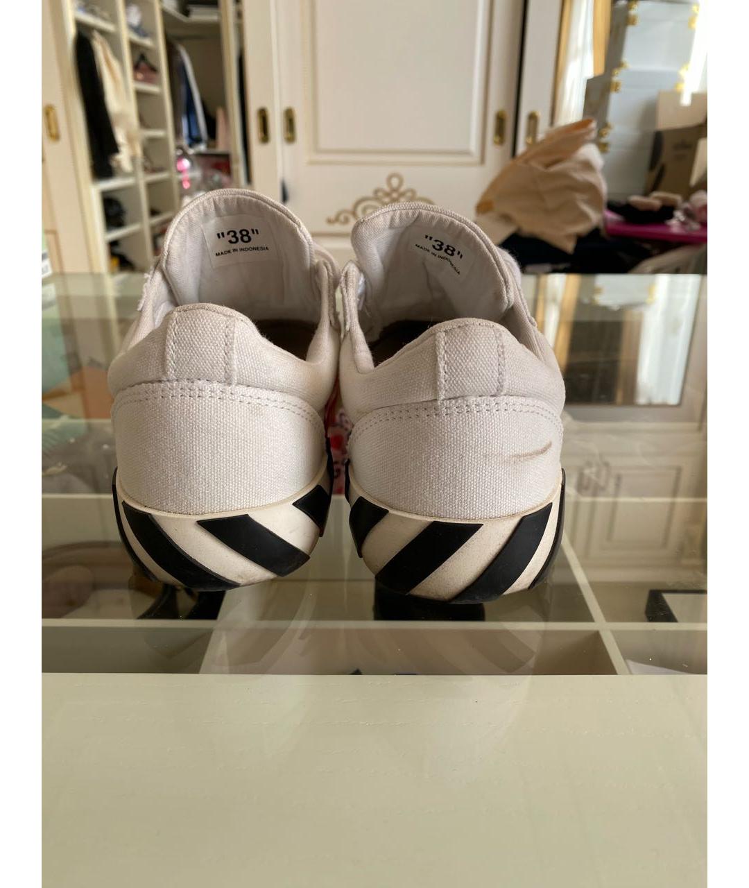 OFF-WHITE Белые текстильные кеды, фото 5