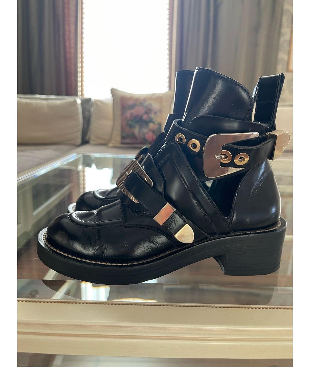 BALENCIAGA Черные кожаные ботинки, фото 9