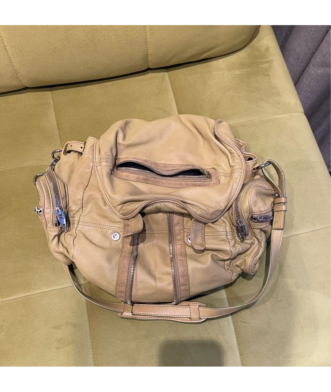 ALEXANDER WANG Горчичный кожаный рюкзак, фото 5