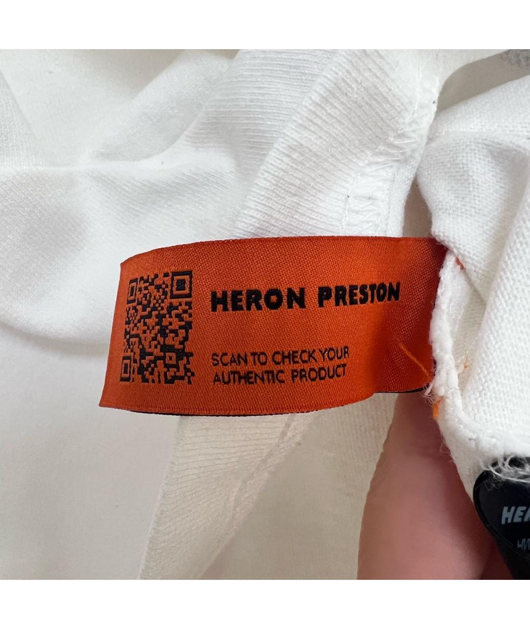 HERON PRESTON Белая хлопковая футболка, фото 3