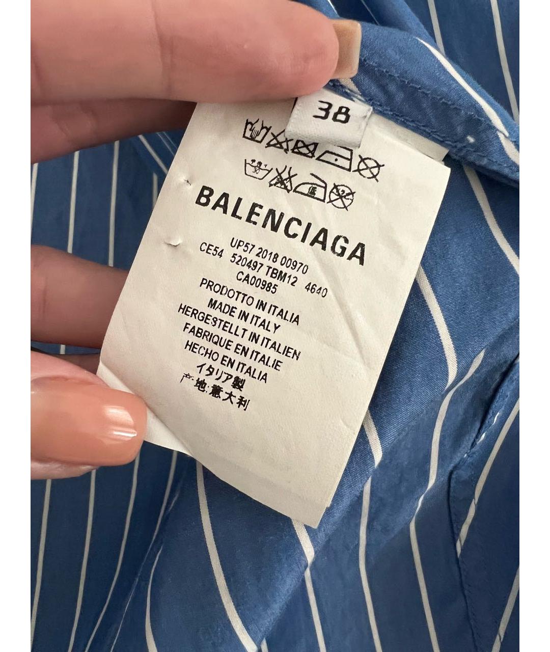 BALENCIAGA Синяя хлопковая рубашка, фото 8