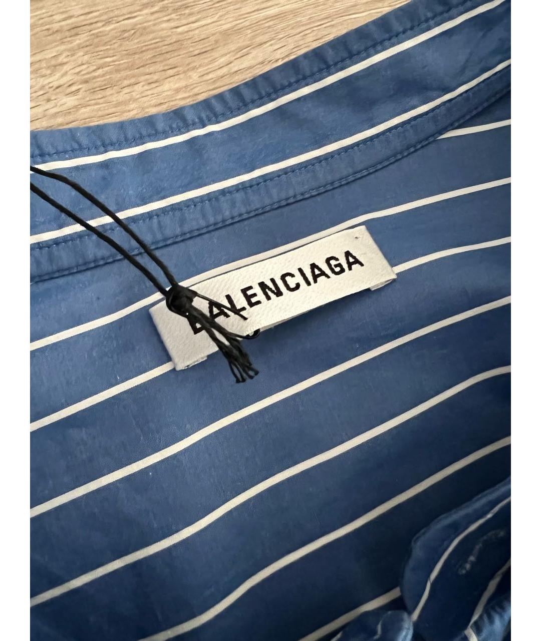 BALENCIAGA Синяя хлопковая рубашка, фото 5