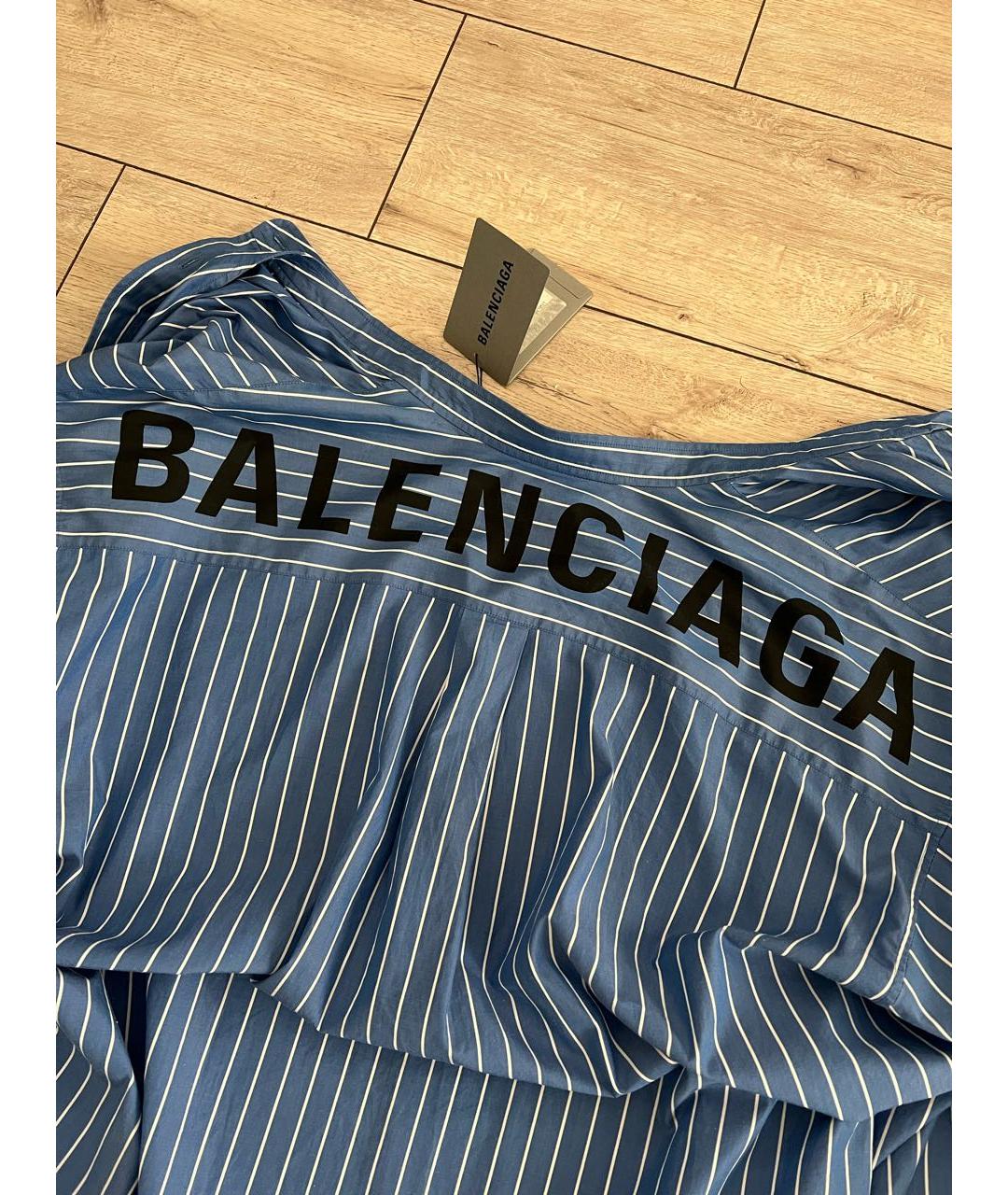 BALENCIAGA Синяя хлопковая рубашка, фото 3