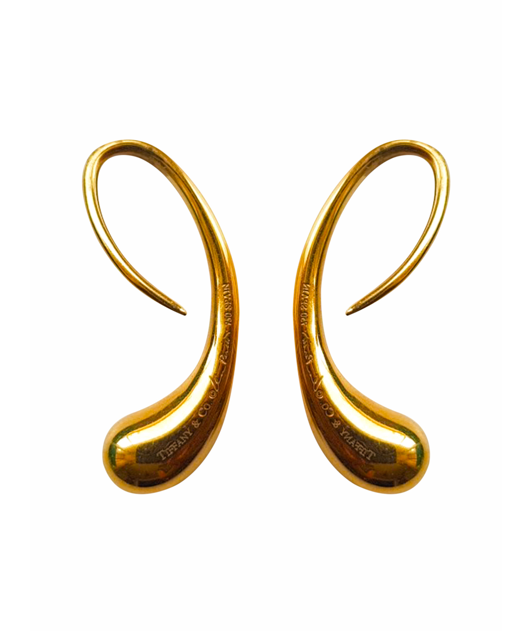 TIFFANY&CO Желтые серьги из желтого золота, фото 1