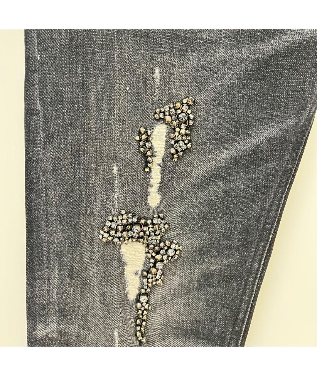 GUCCI Антрацитовые хлопко-эластановые джинсы слим, фото 5