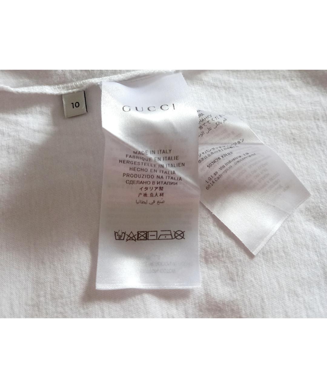 GUCCI Белый хлопковый детская футболка / топ, фото 6