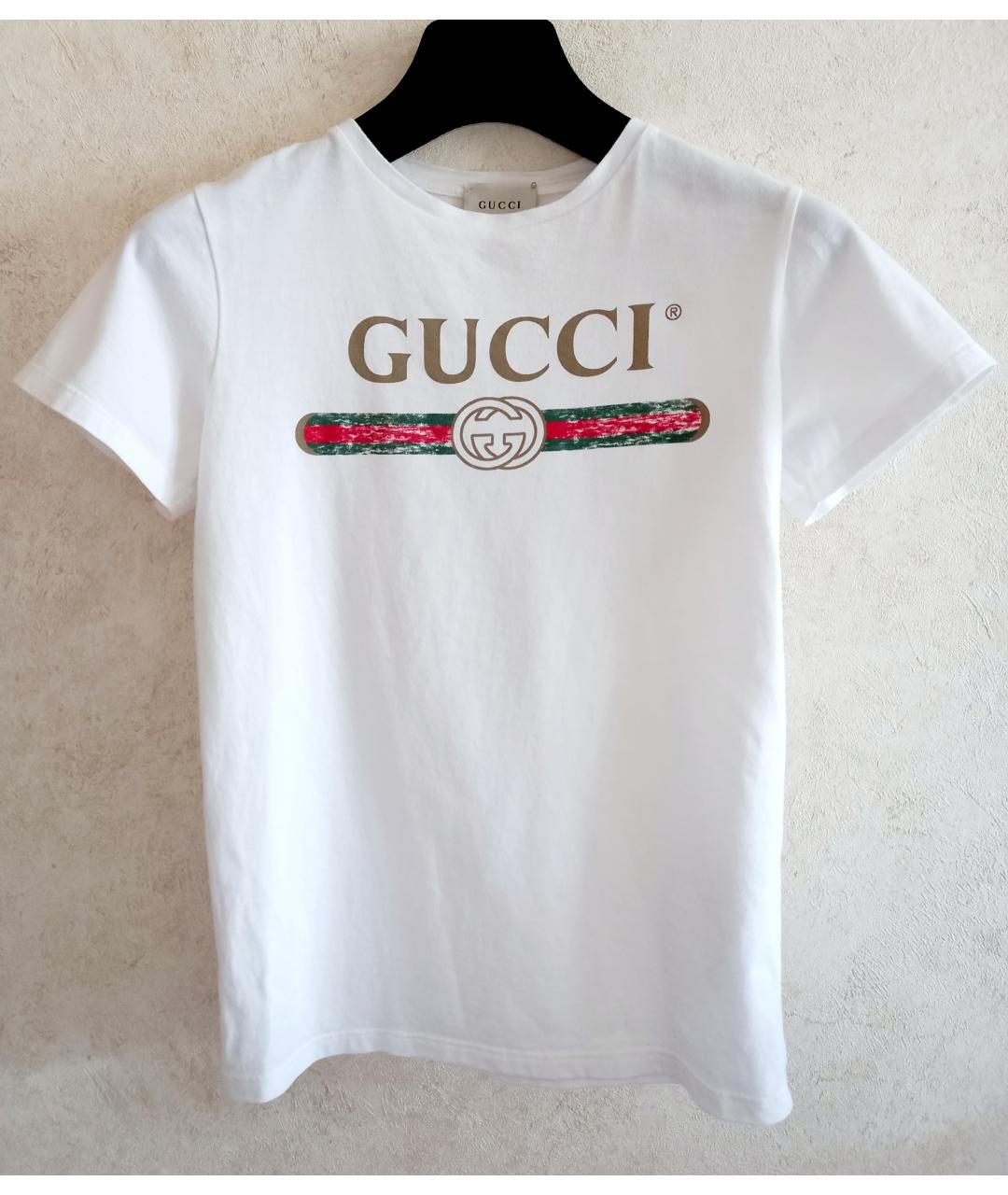 GUCCI Белый хлопковый детская футболка / топ, фото 8