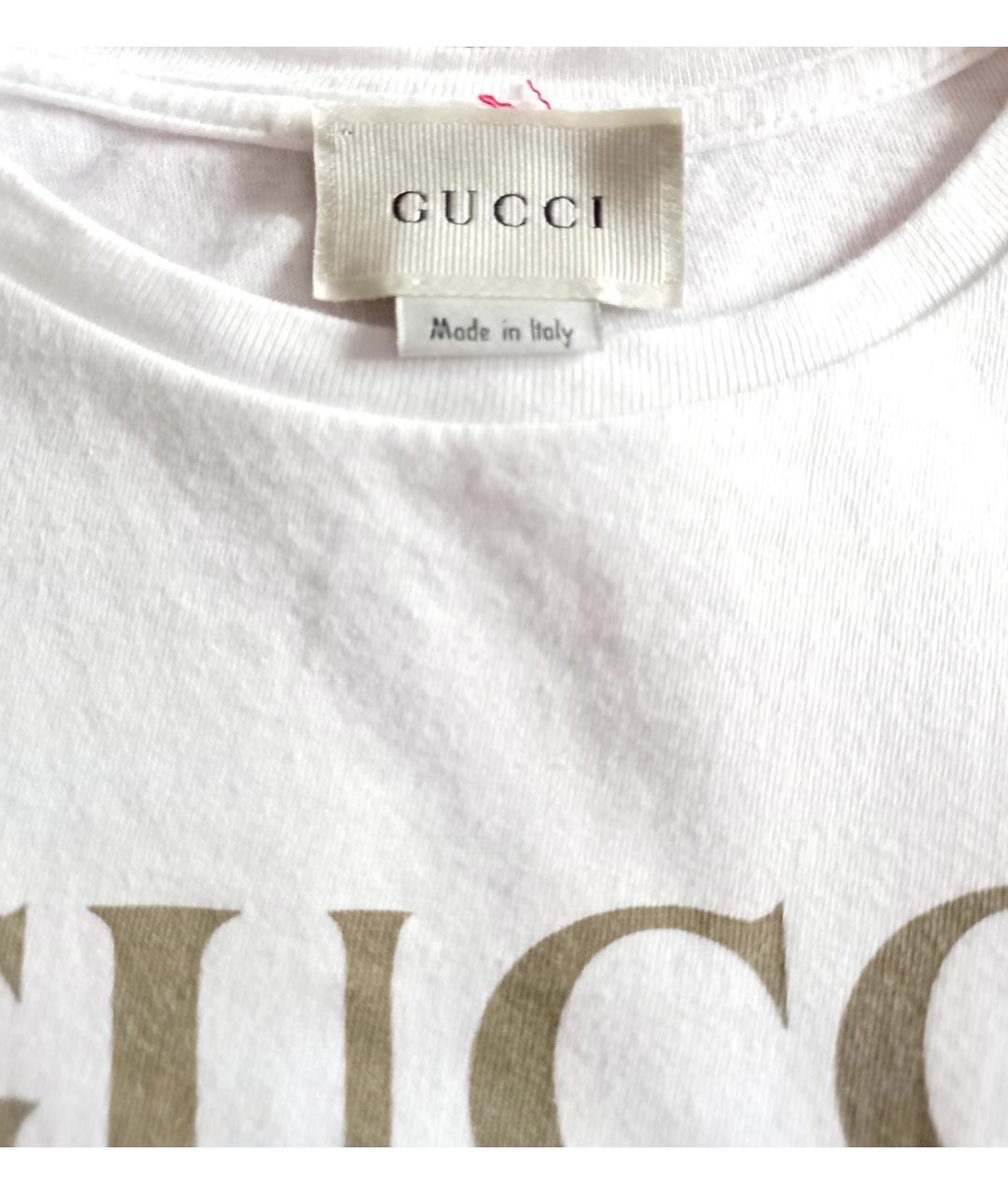 GUCCI Белый хлопковый детская футболка / топ, фото 5