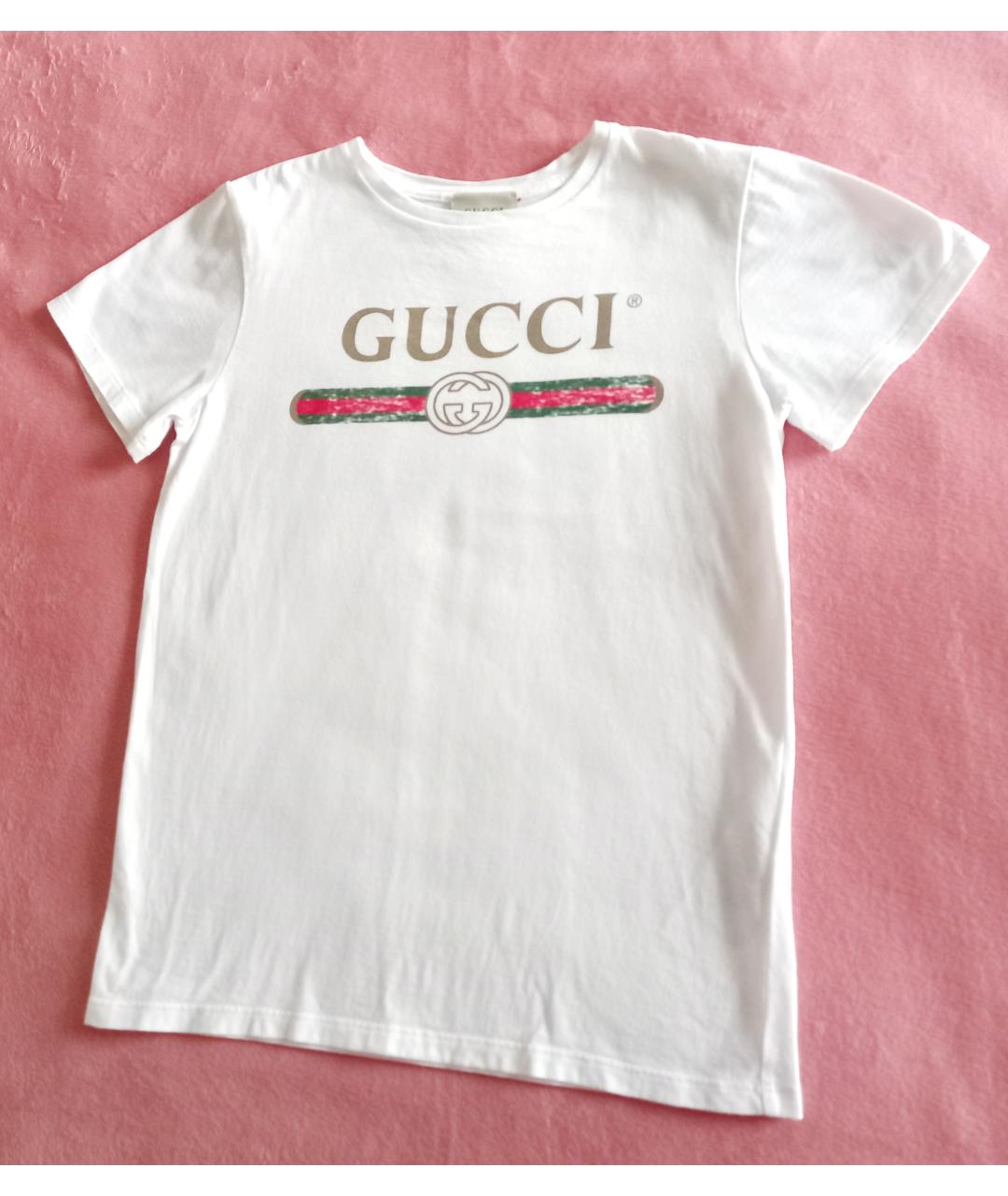 GUCCI Белый хлопковый детская футболка / топ, фото 3