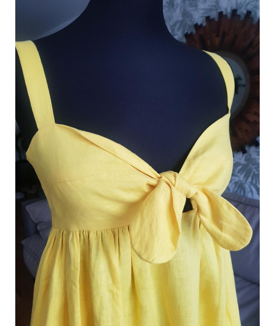 MARA HOFFMAN Желтое льняное платье, фото 3