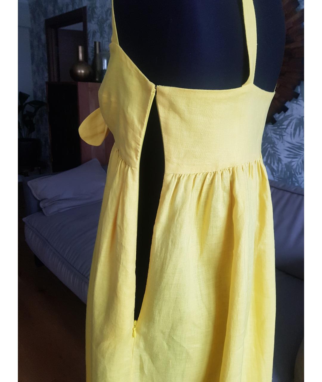 MARA HOFFMAN Желтое льняное платье, фото 6