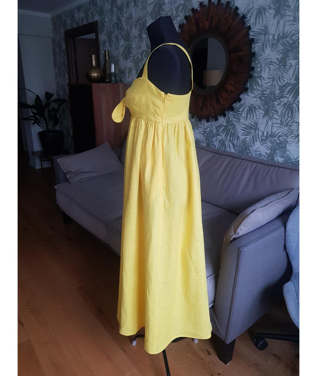 MARA HOFFMAN Желтое льняное платье, фото 5