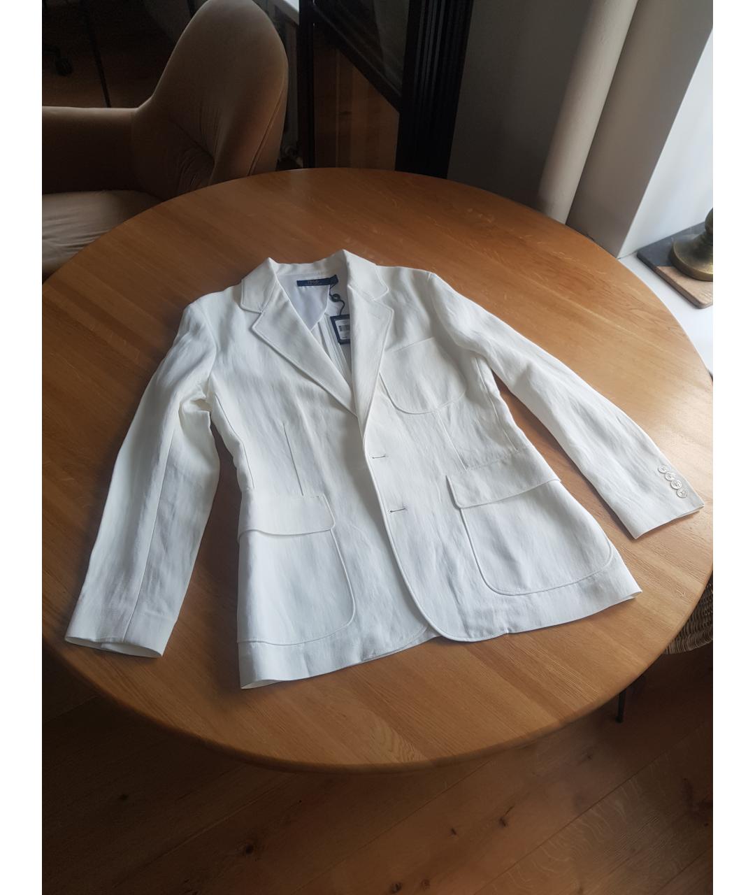 POLO RALPH LAUREN Белый льняной жакет/пиджак, фото 2
