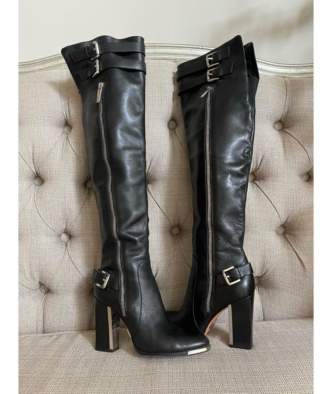 MICHAEL KORS Черные кожаные сапоги, фото 7