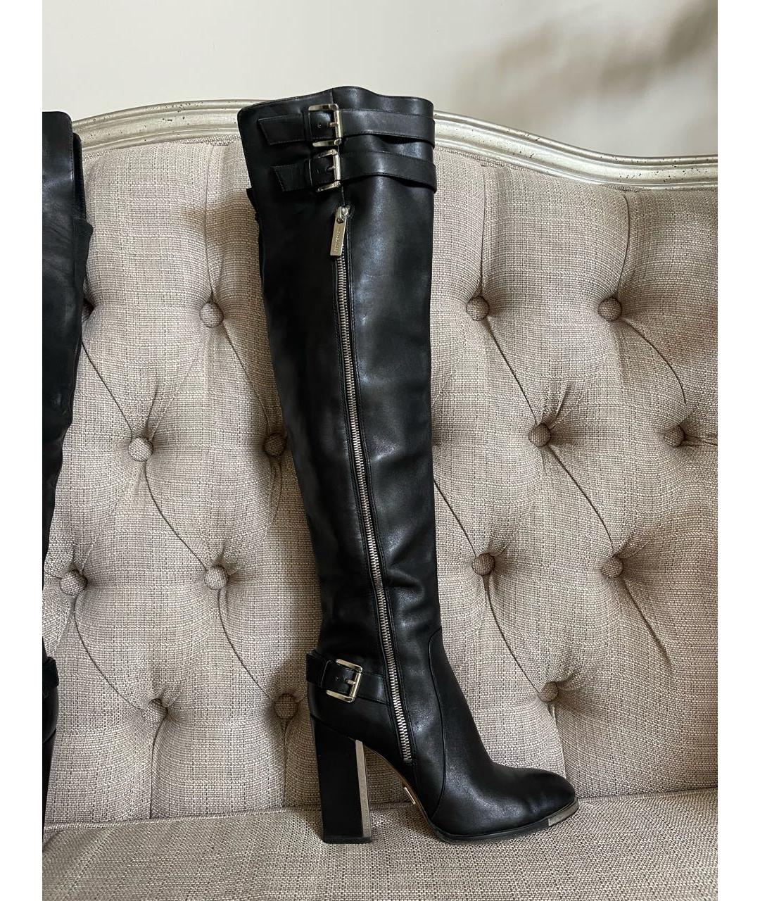 MICHAEL KORS Черные кожаные сапоги, фото 2