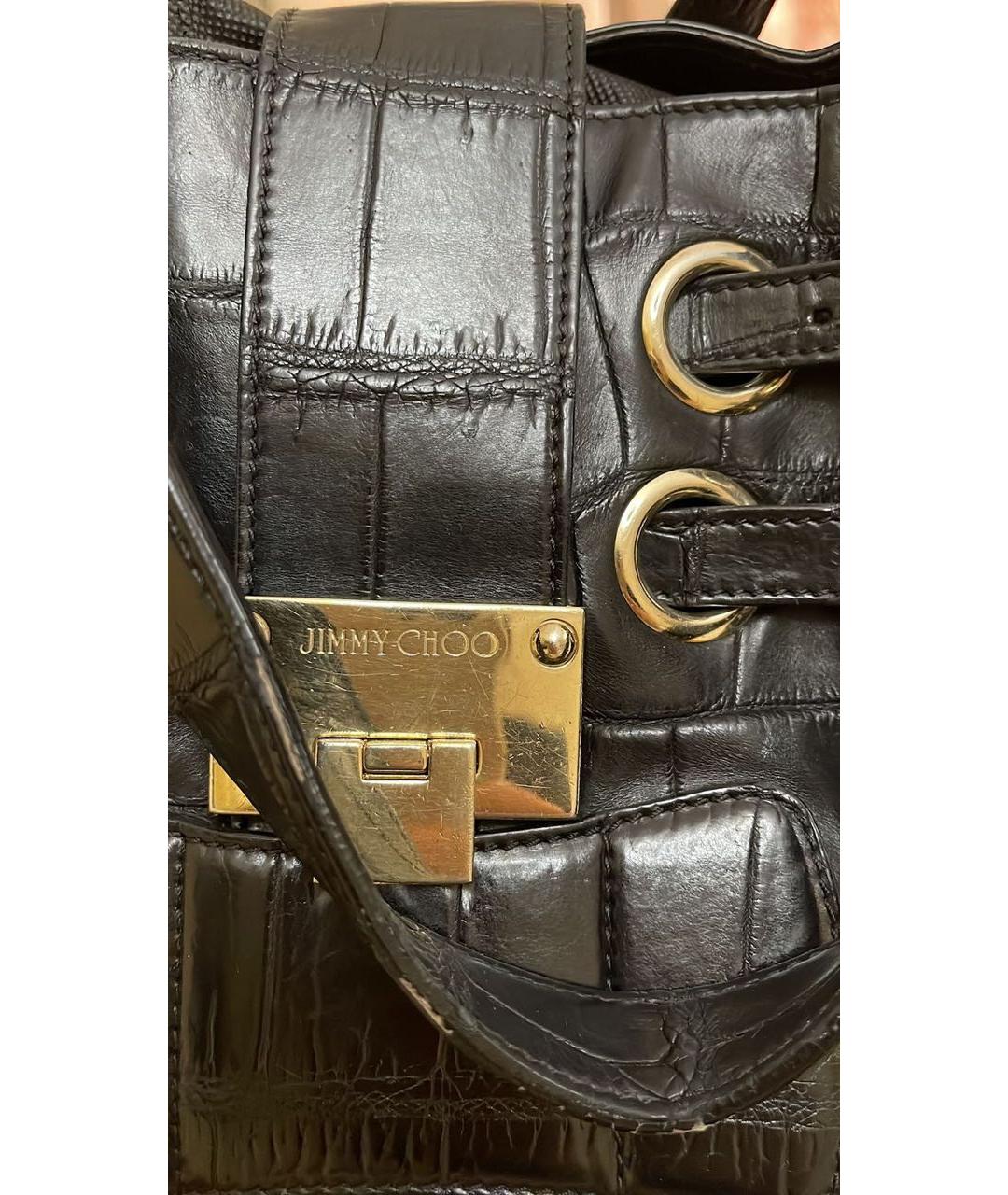 JIMMY CHOO Черная кожаная сумка тоут, фото 5