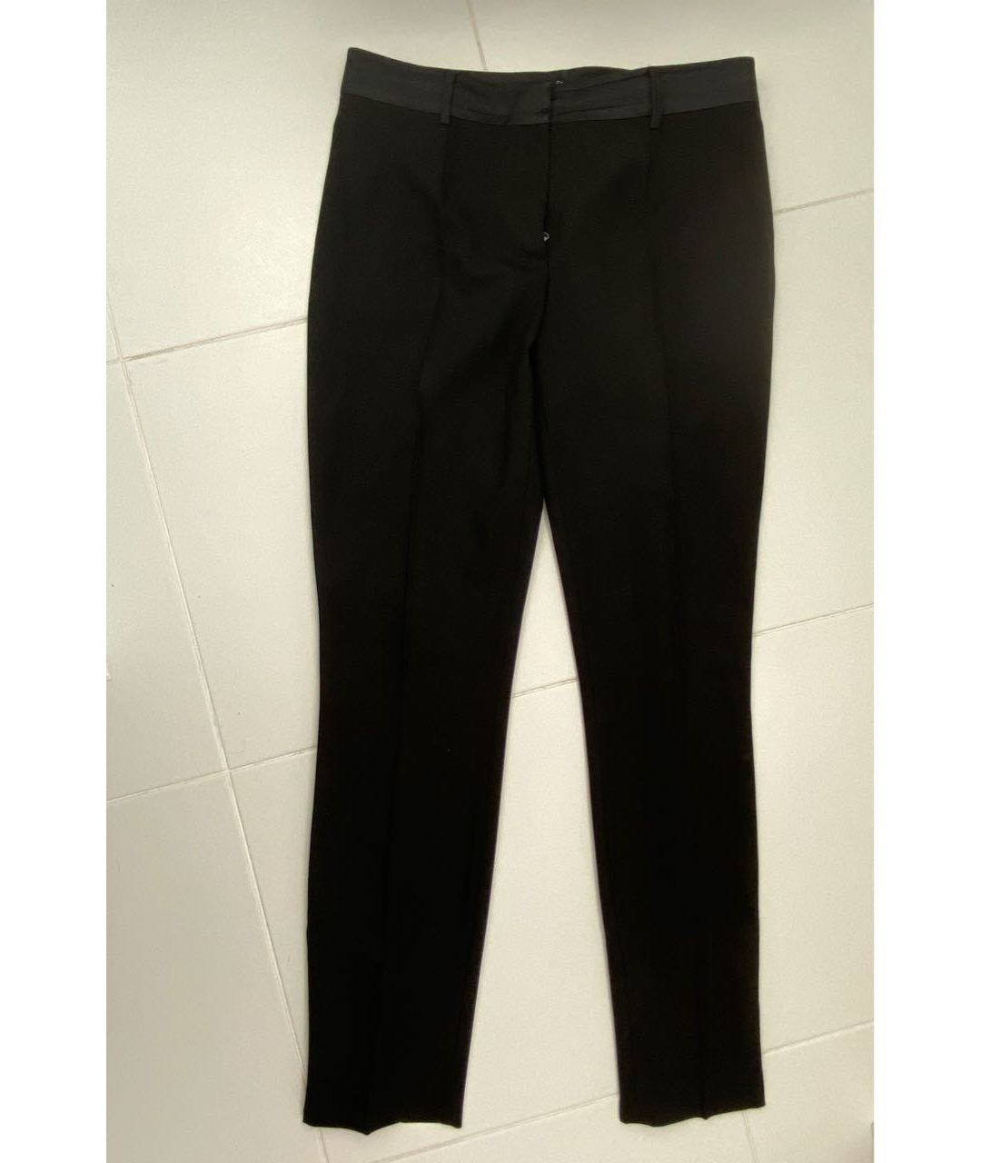 DOLCE&GABBANA Черные шерстяные прямые брюки, фото 7
