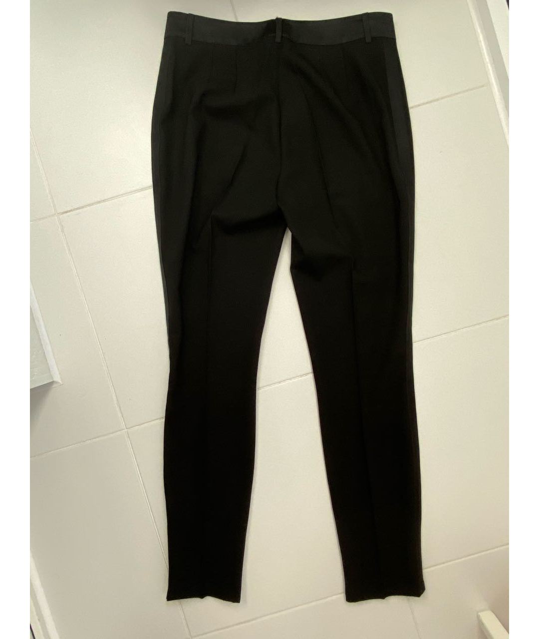 DOLCE&GABBANA Черные шерстяные прямые брюки, фото 6