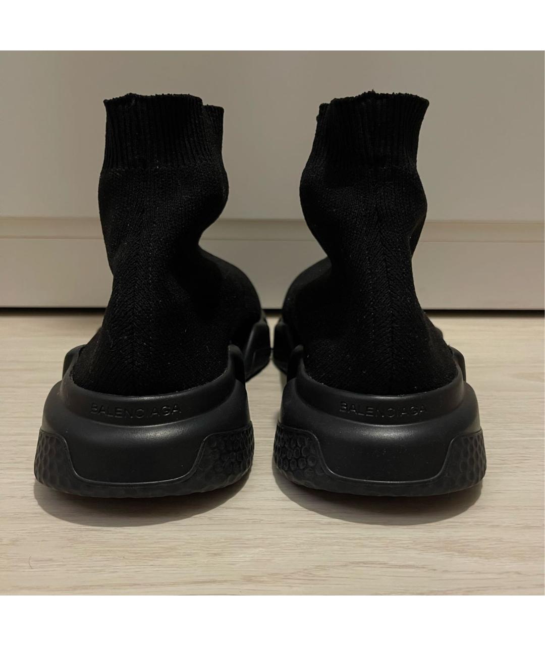 BALENCIAGA Черные текстильные высокие кроссовки / кеды, фото 4
