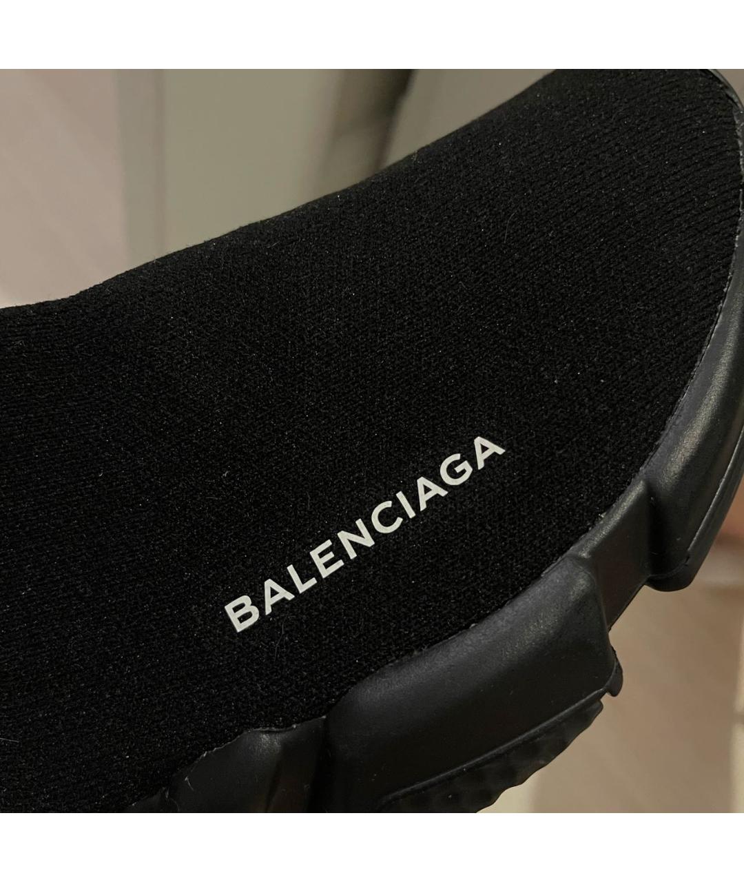 BALENCIAGA Черные текстильные высокие кроссовки / кеды, фото 5