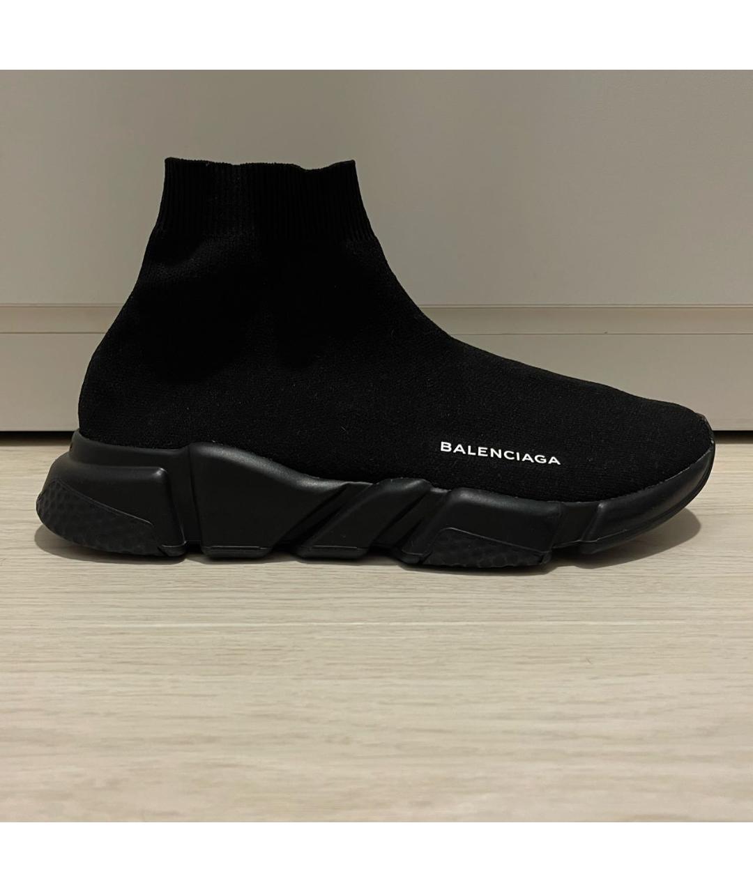BALENCIAGA Черные текстильные высокие кроссовки / кеды, фото 9
