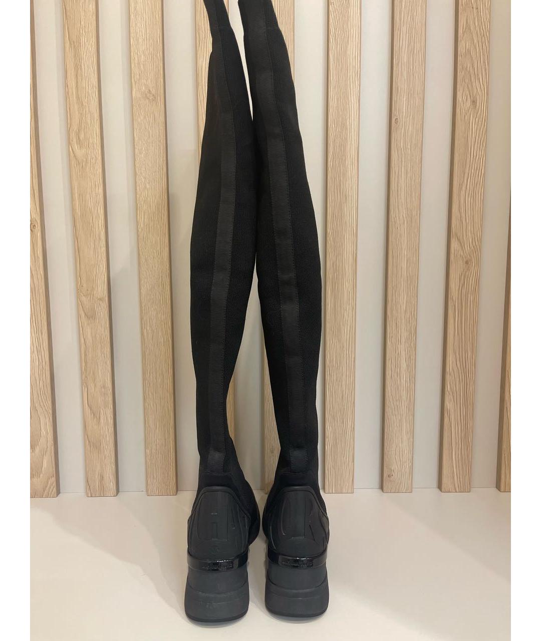 MICHAEL KORS Черные текстильные ботфорты, фото 4
