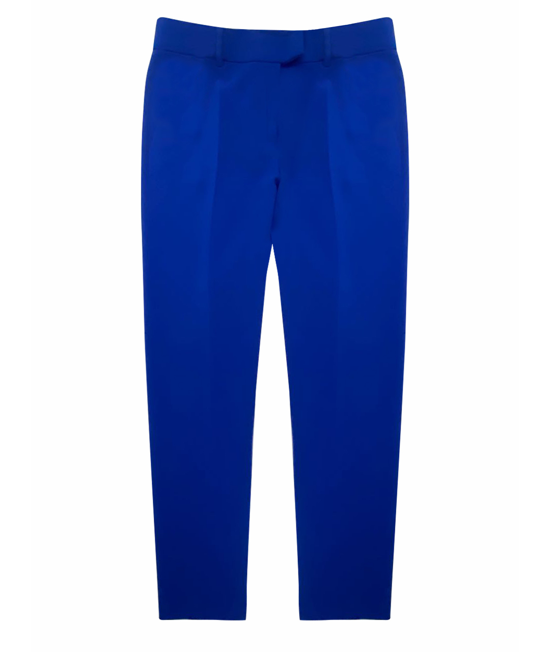 MOSCHINO Синие полиэстеровые прямые брюки, фото 1