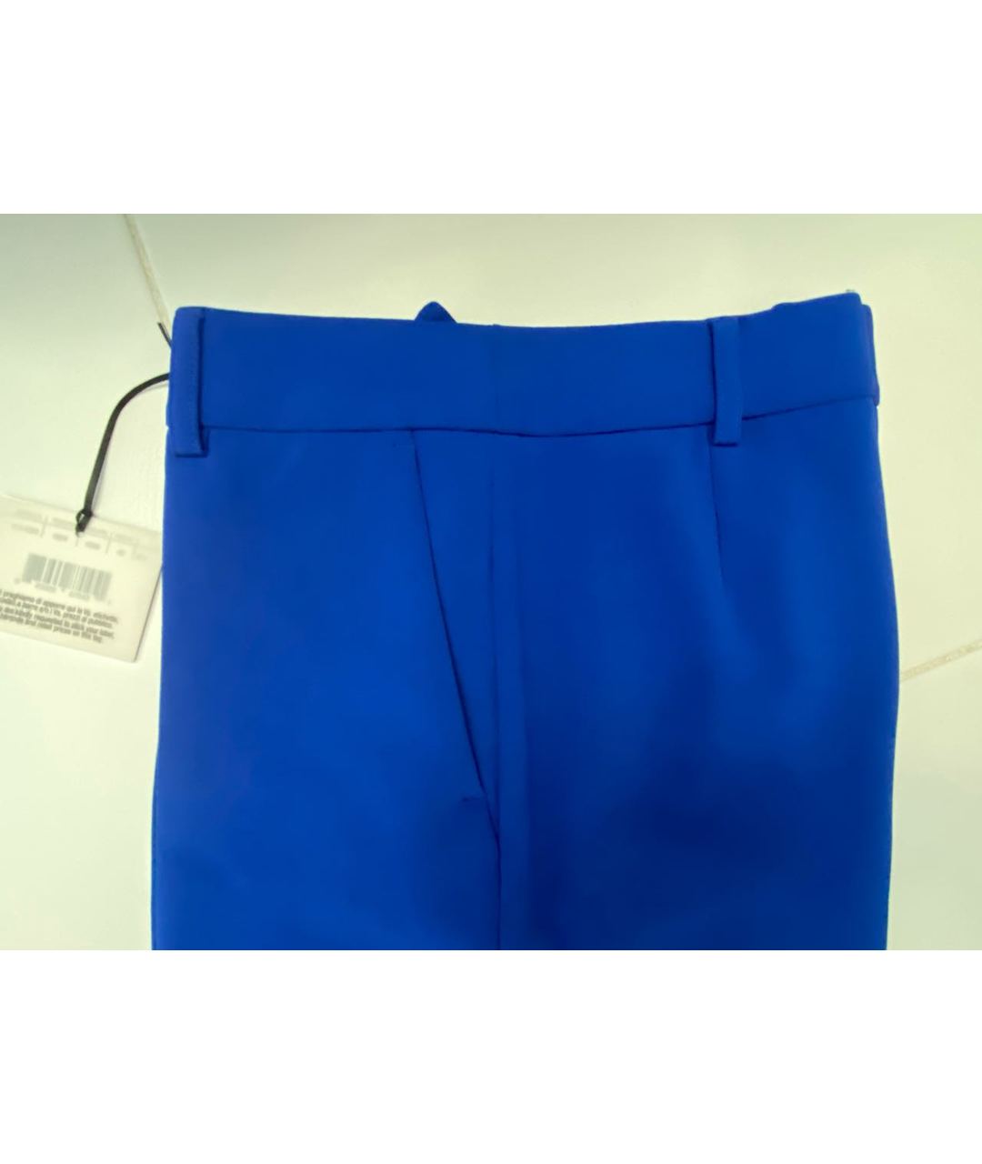 MOSCHINO Синие полиэстеровые прямые брюки, фото 5