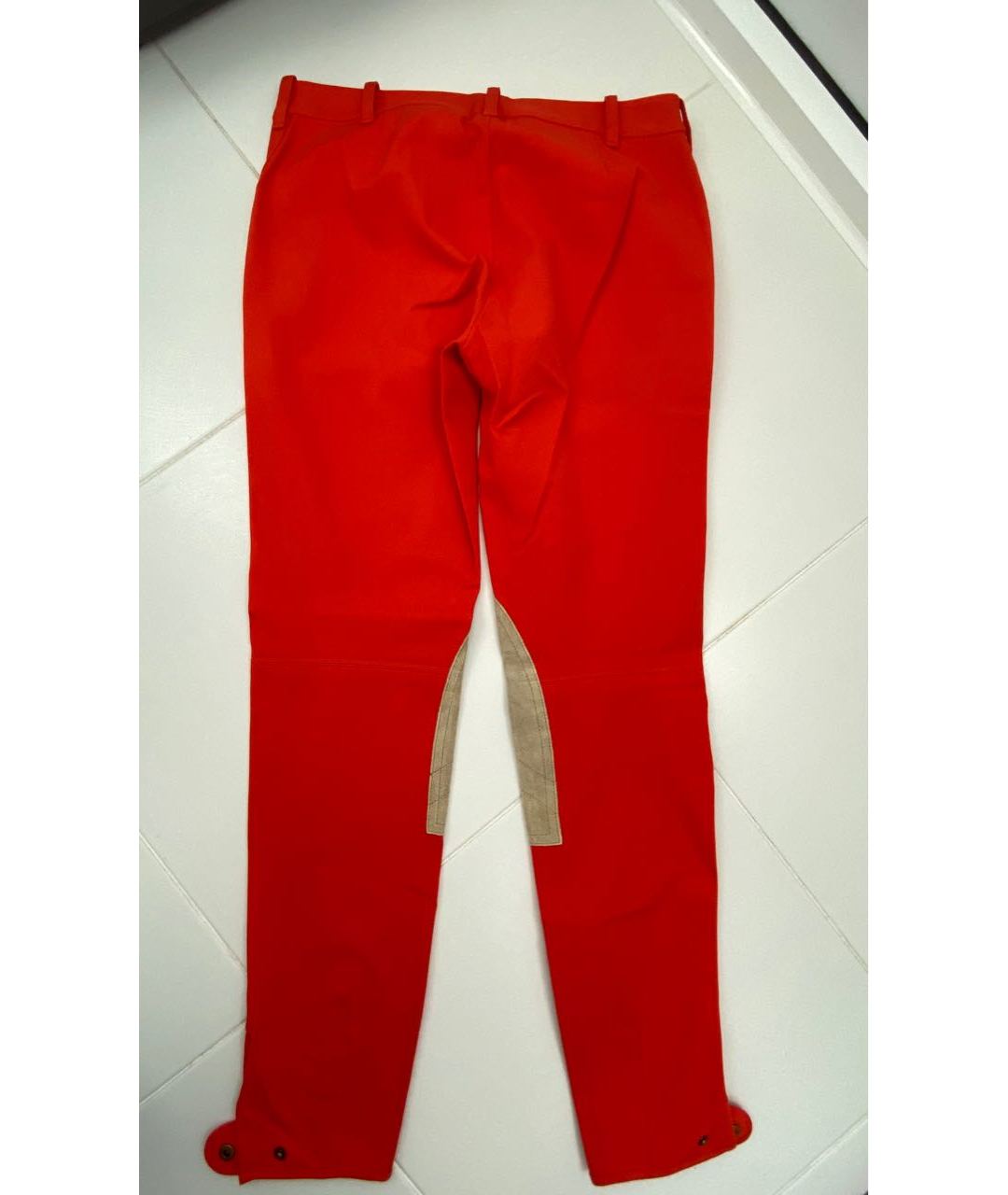 RALPH LAUREN Оранжевое хлопко-эластановые прямые брюки, фото 2