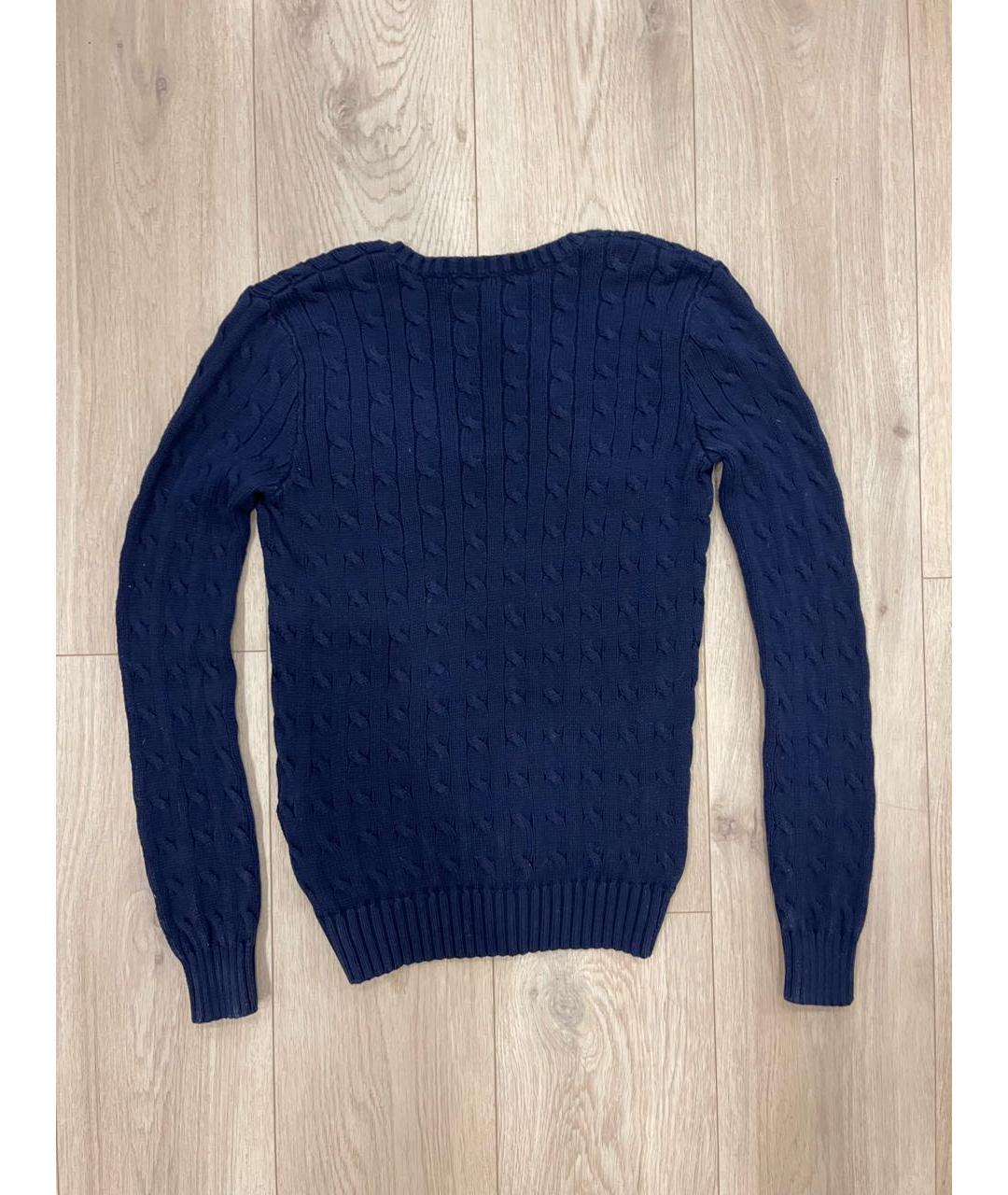 POLO RALPH LAUREN Темно-синий хлопковый джемпер / свитер, фото 2