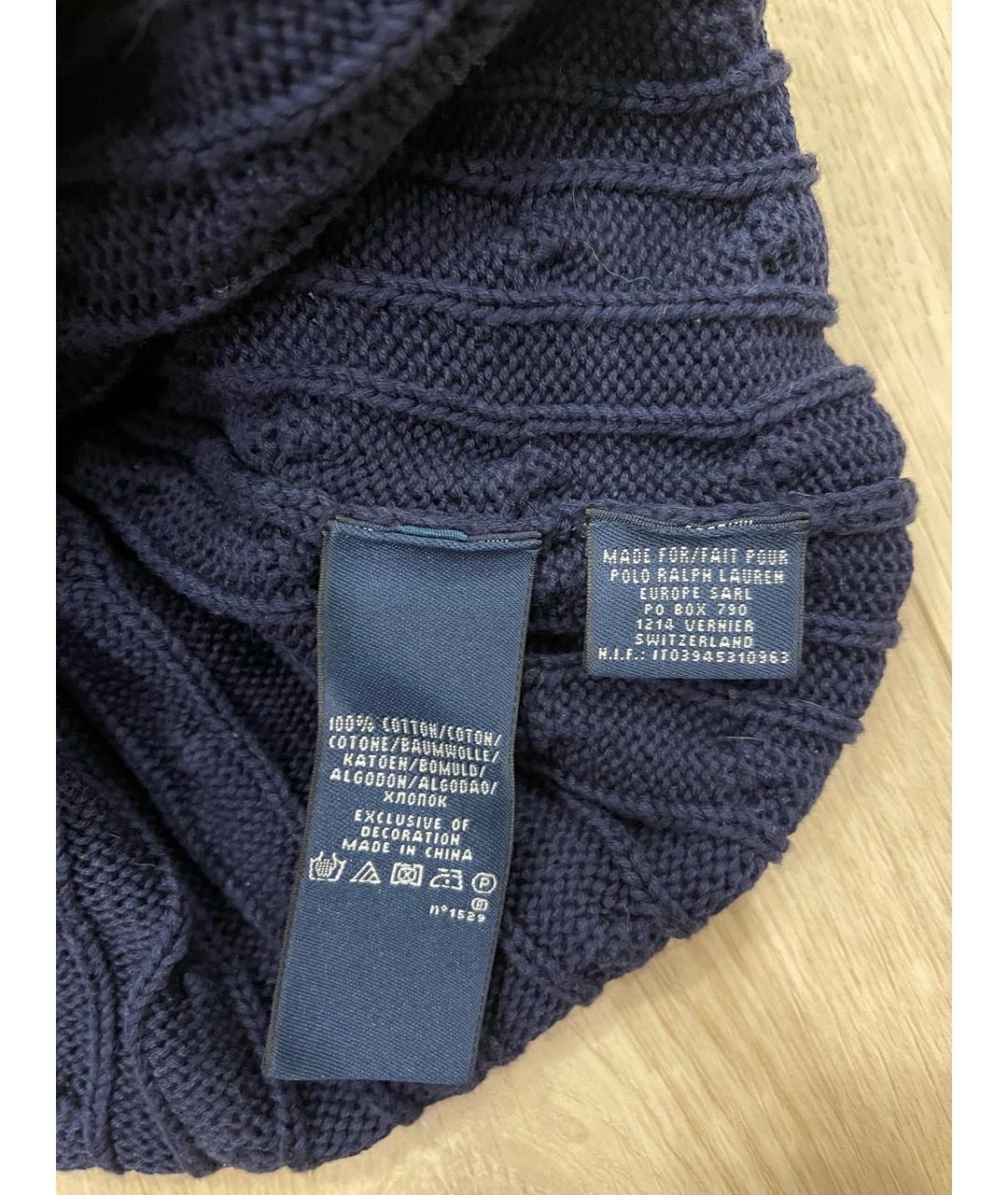 POLO RALPH LAUREN Темно-синий хлопковый джемпер / свитер, фото 4